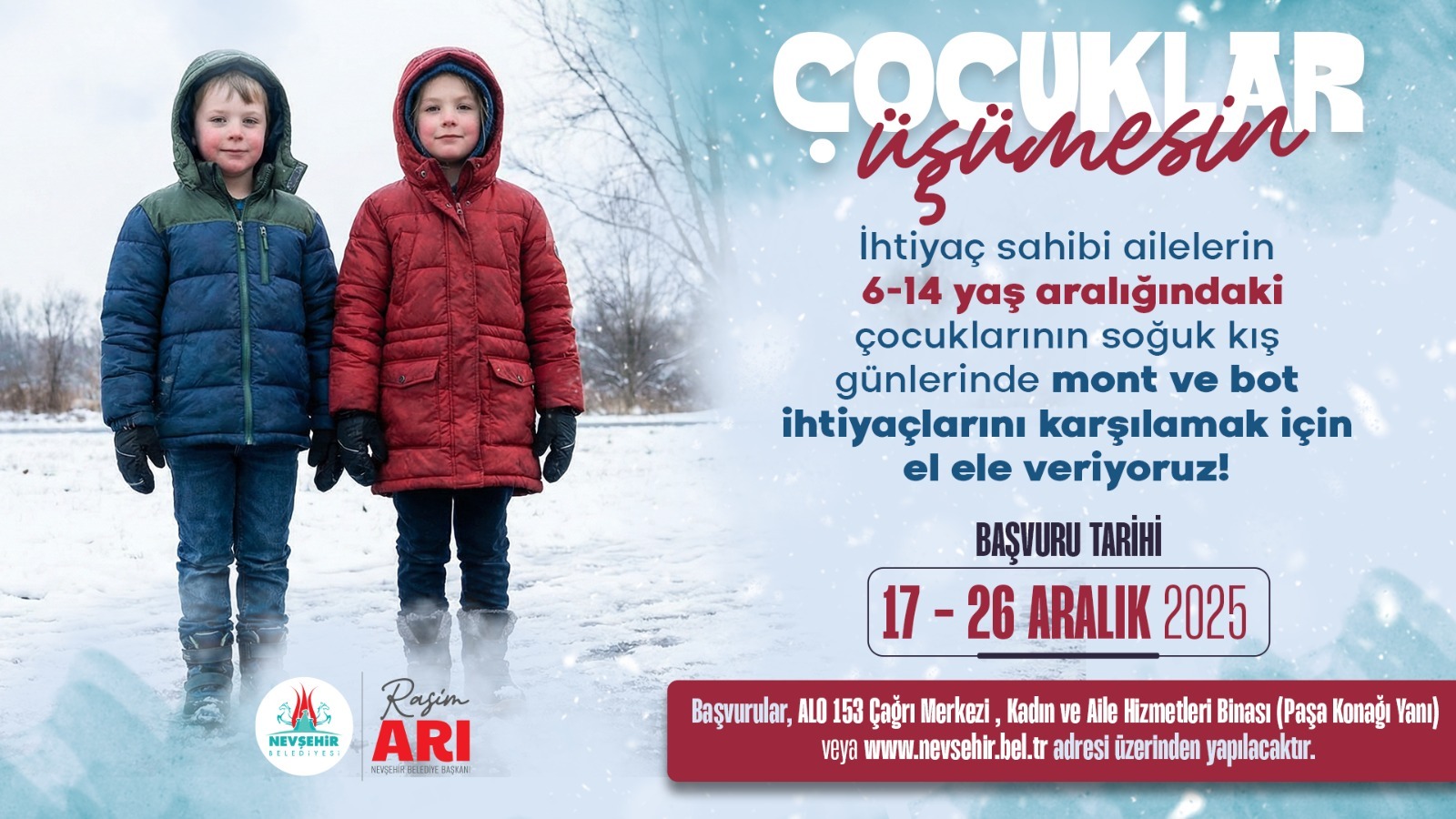Nevşehir Belediyesi’nden “Çocuklar Üşümesin” Kampanyası
